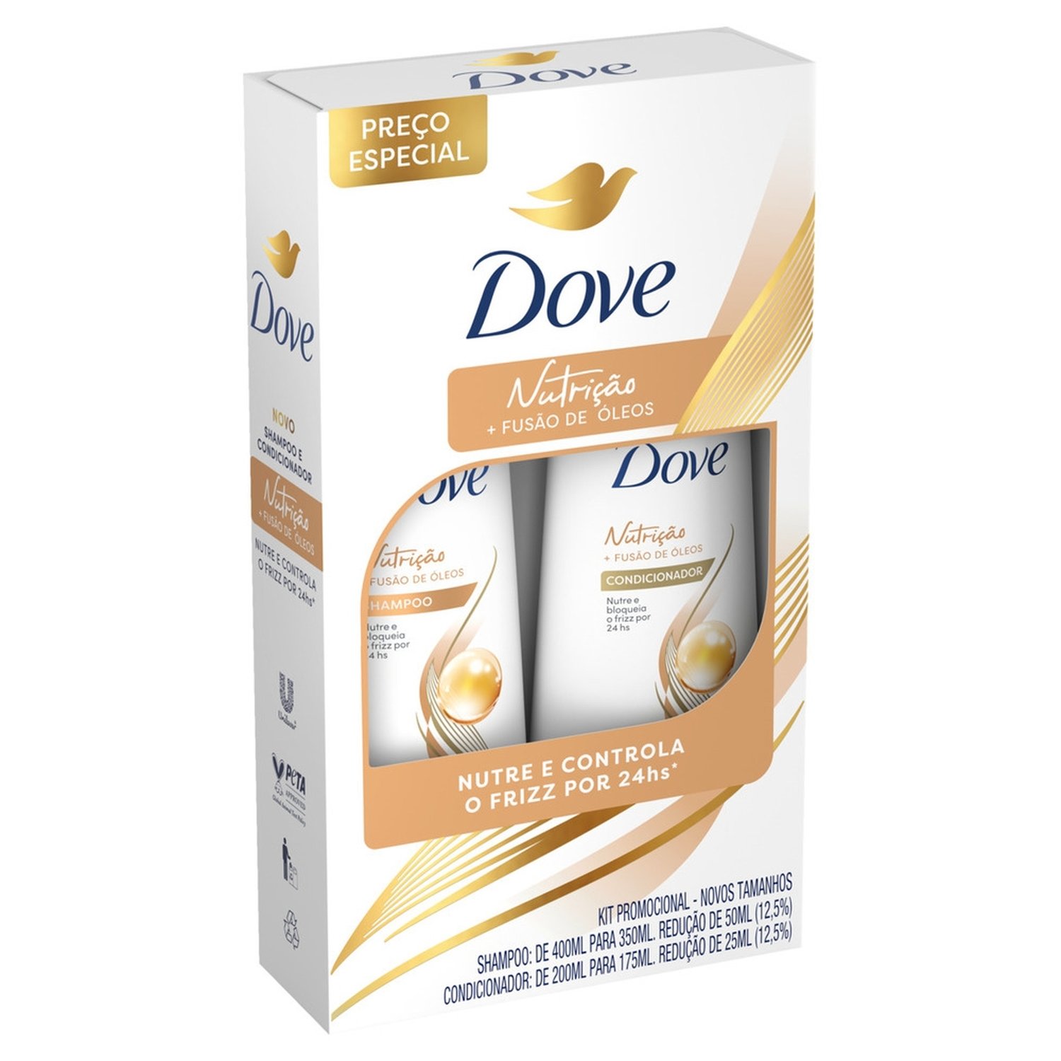 Kit Shampoo 350ml + Condicionador 175ml Dove Explosão de Oleos e Nutrição