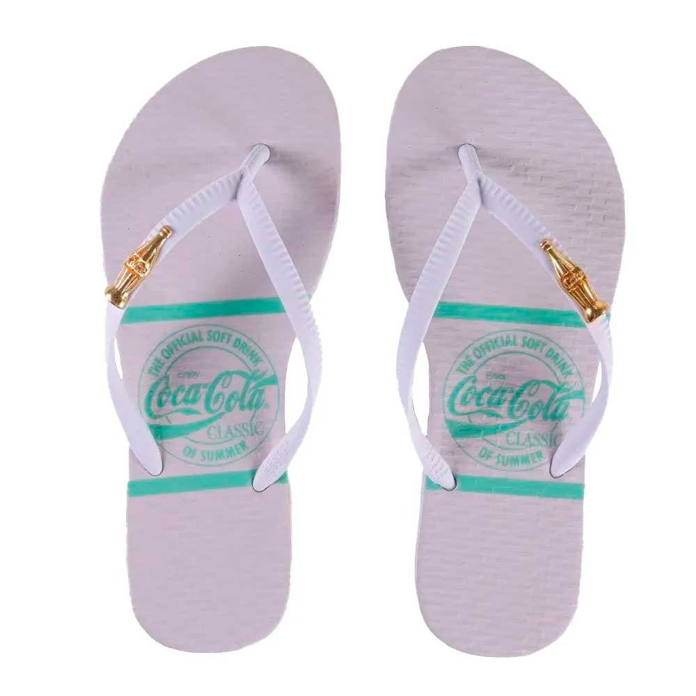 Chinelo Coca Cola Official Coca Cc3984 Branco 2 33-40 com 12 Pares