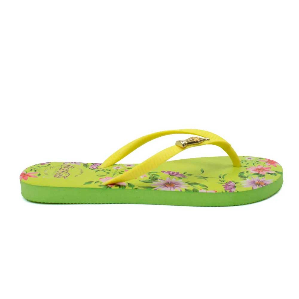 Chinelo Coca Cola Floral Curve Cc3968 Verde Lima 34-40 com 12 Pares