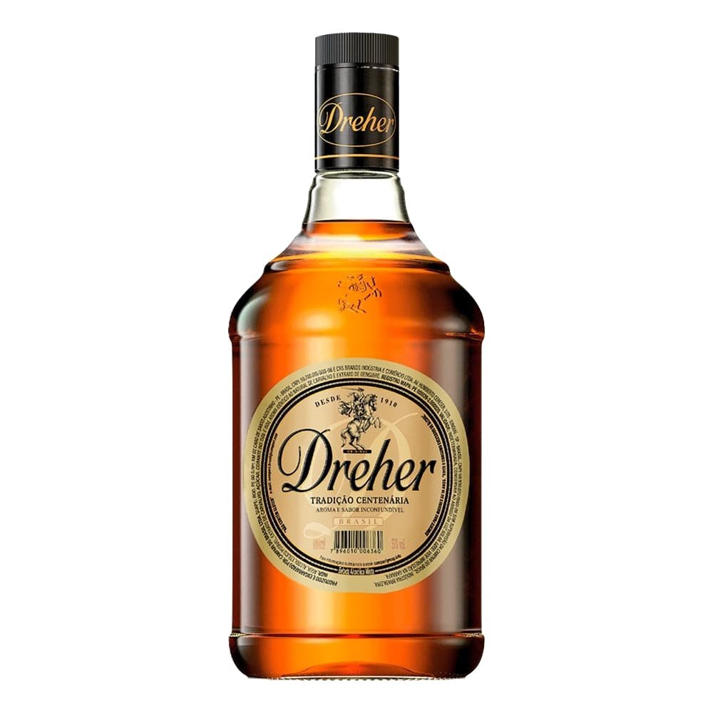Kit - Conhaque Dreher 900ml - 2 Embalagens com 12 Unidades + Cachaça Sagatiba Pura 700ml - 3 Unidades