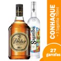 Kit - Conhaque Dreher 900ml - 2 Embalagens com 12 Unidades + Cachaça Sagatiba Pura 700ml - 3 Unidades