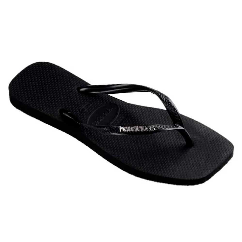 Havaianas Slim Square Logo Metallic 2976 Preto Prata F0 33-40 com 12 Pares