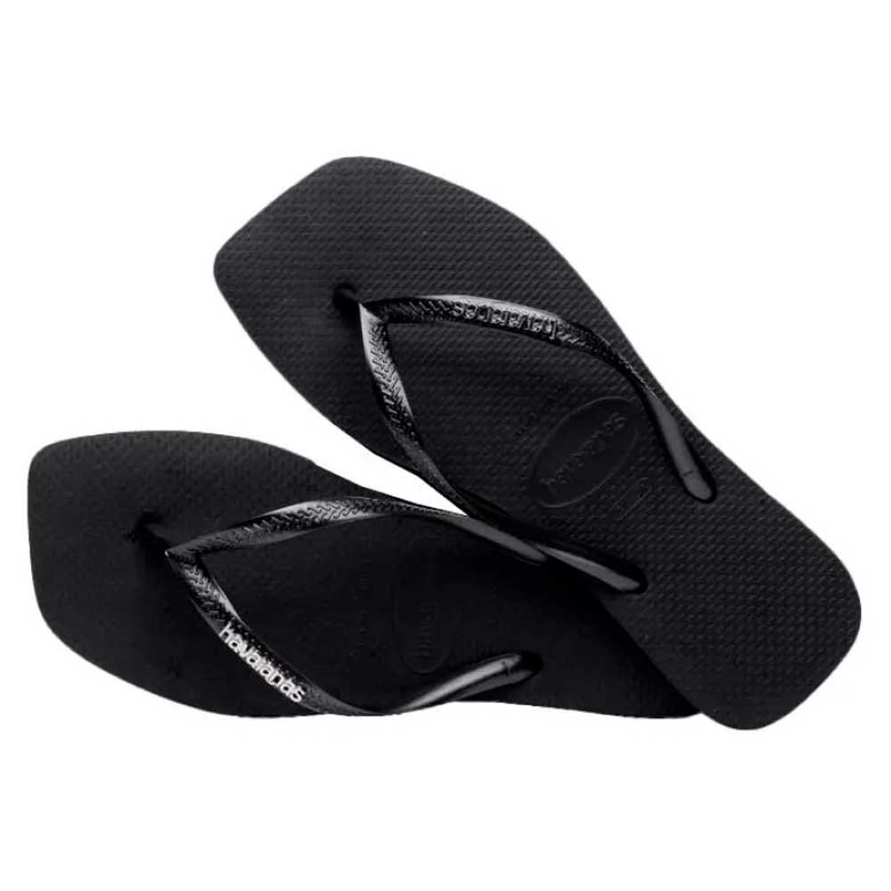 Havaianas Slim Square Logo Metallic 2976 Preto Prata F0 33-40 com 12 Pares