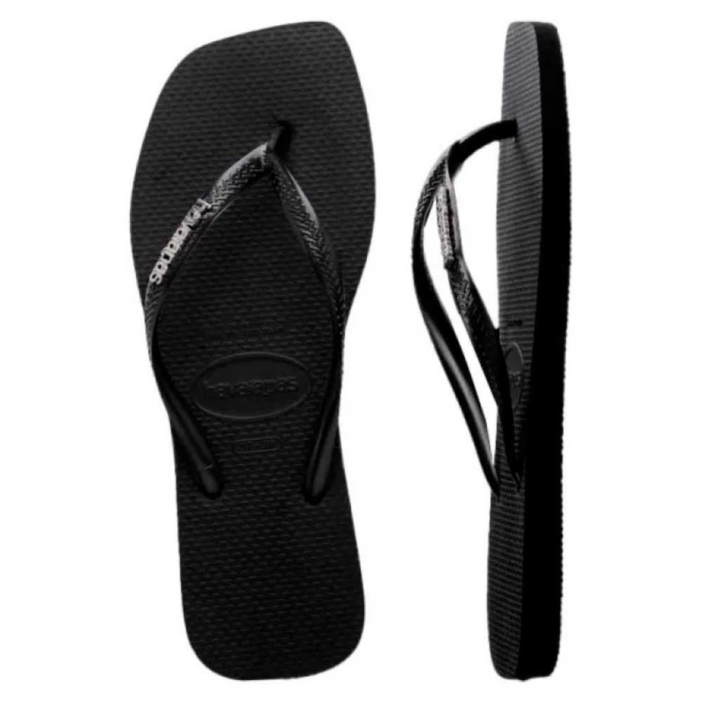 Havaianas Slim Square Logo Metallic 2976 Preto Prata F0 33-40 com 12 Pares