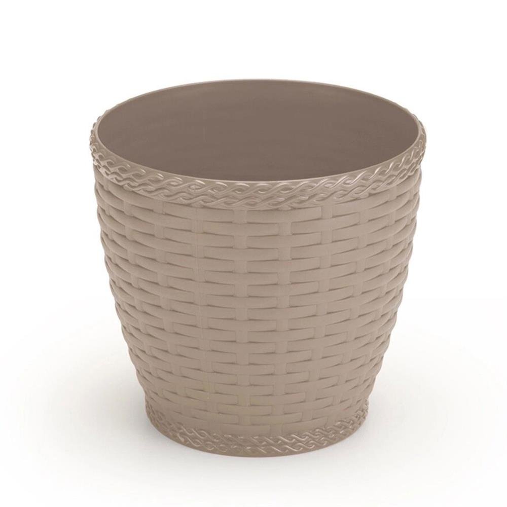 Vaso Rattan Redondo Cor Palha 0,75 Litros