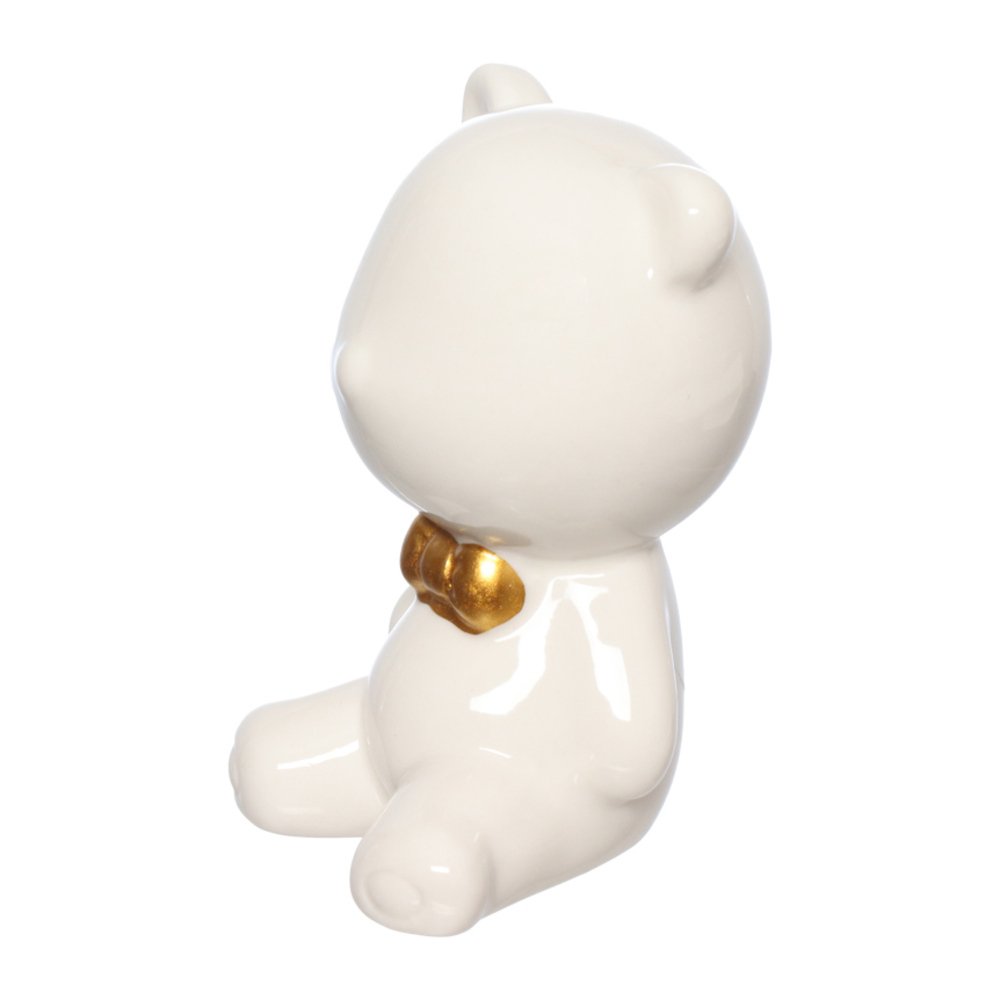 Figura Urso Gravata Branco 85MM - Western Home