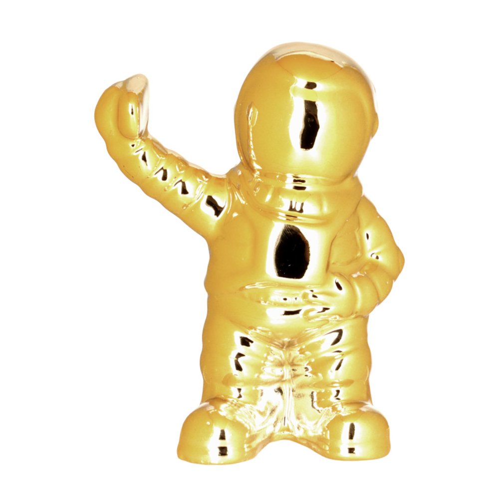 Figura Astronauta Braço Esticado Dourado 100MM - Western Home