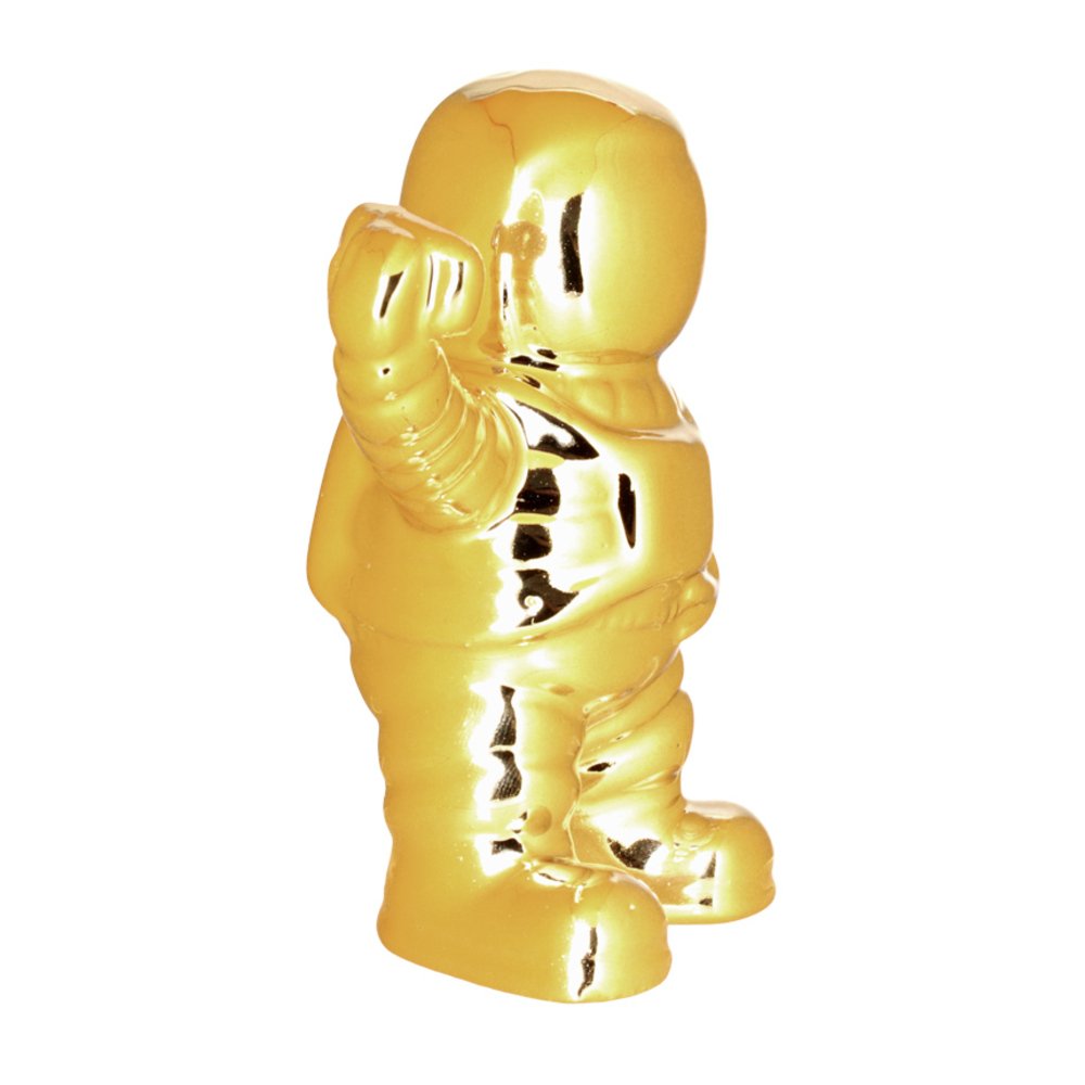 Figura Astronauta Braço Esticado Dourado 100MM - Western Home