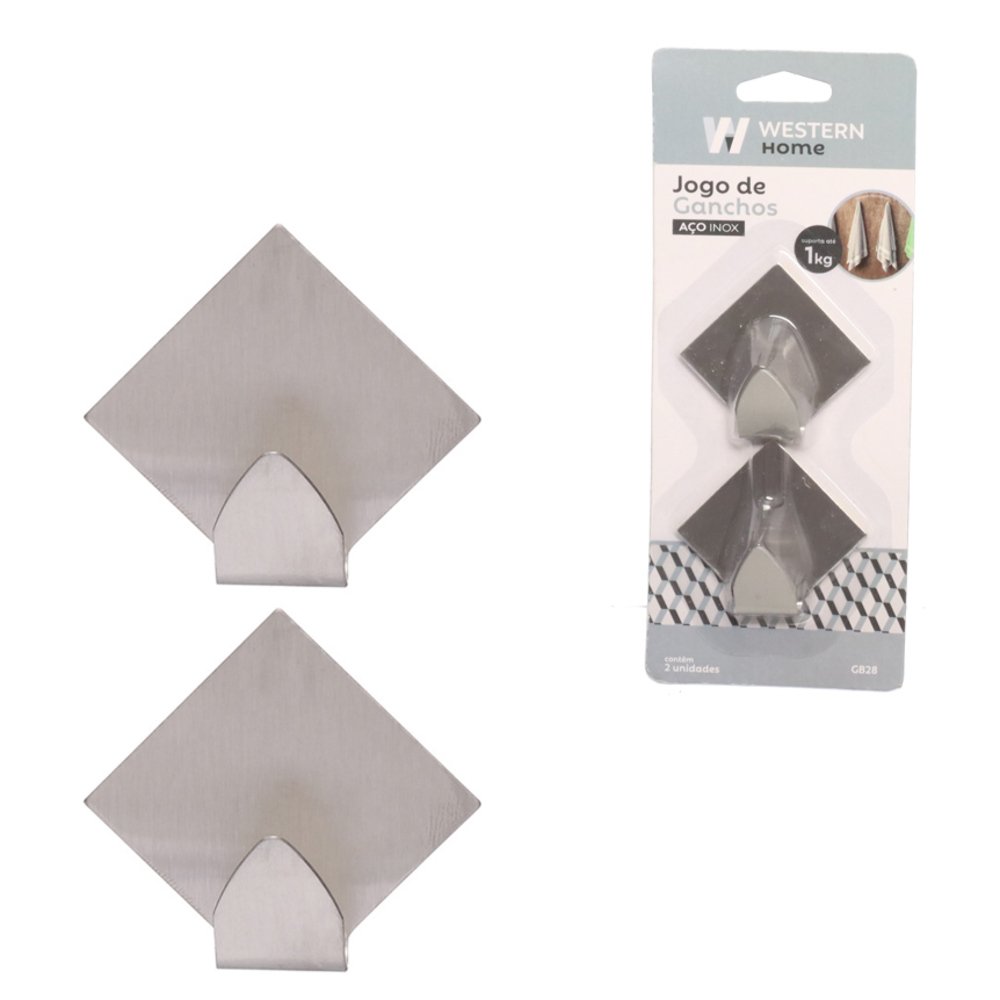 Jogo Gancho Inox Formak Triangulares 2 Peças - Western Home