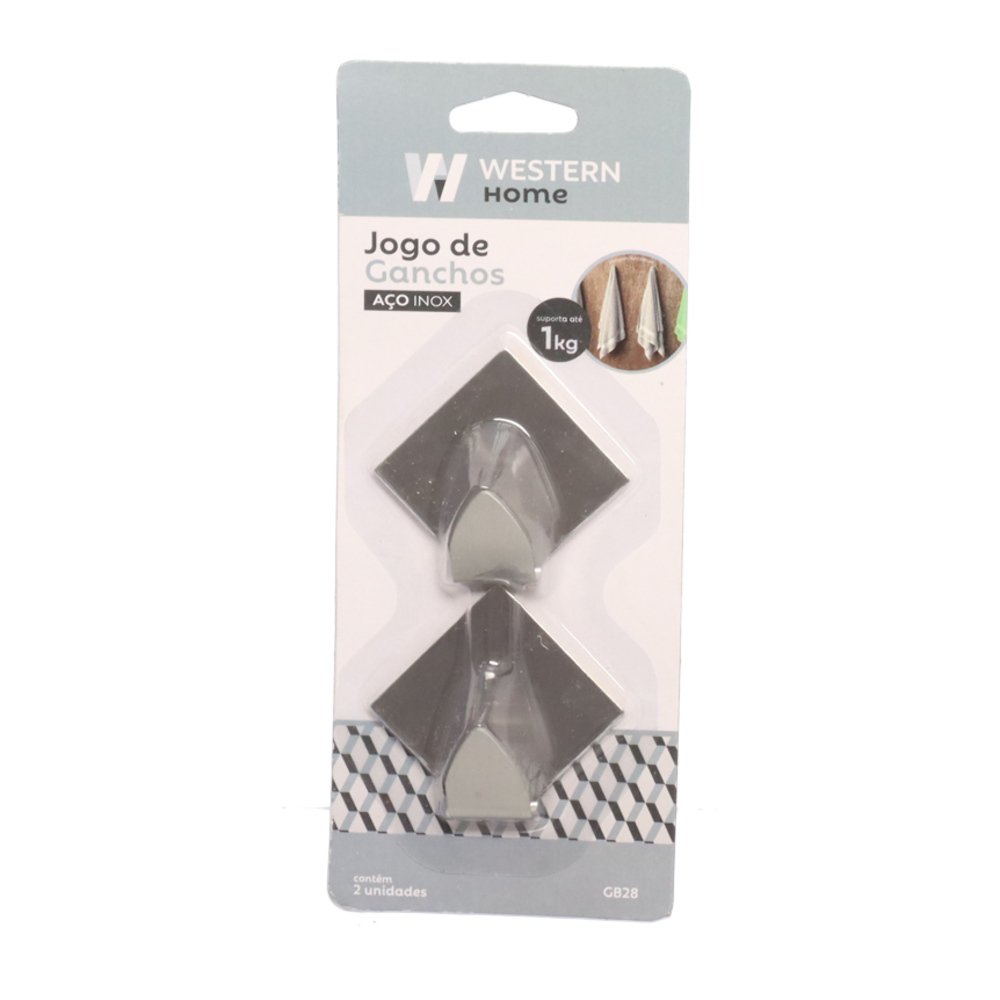 Jogo Gancho Inox Formak Triangulares 2 Peças - Western Home