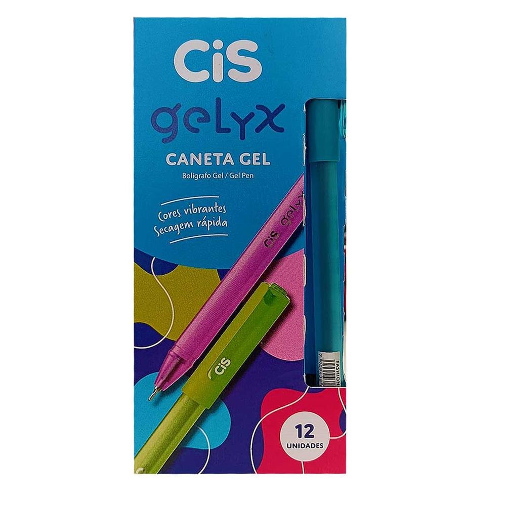 Caneta Gel Cis Gelyx 0.5 Azul Com 12 Unidades Ref-5.7127