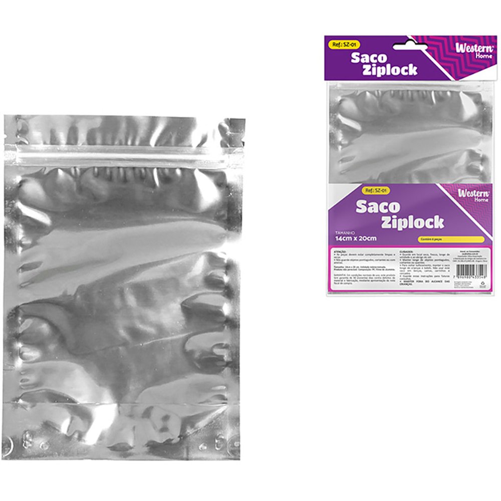 Saco Ziplock 14X20Cm Jogo 6 Peças - Western Home