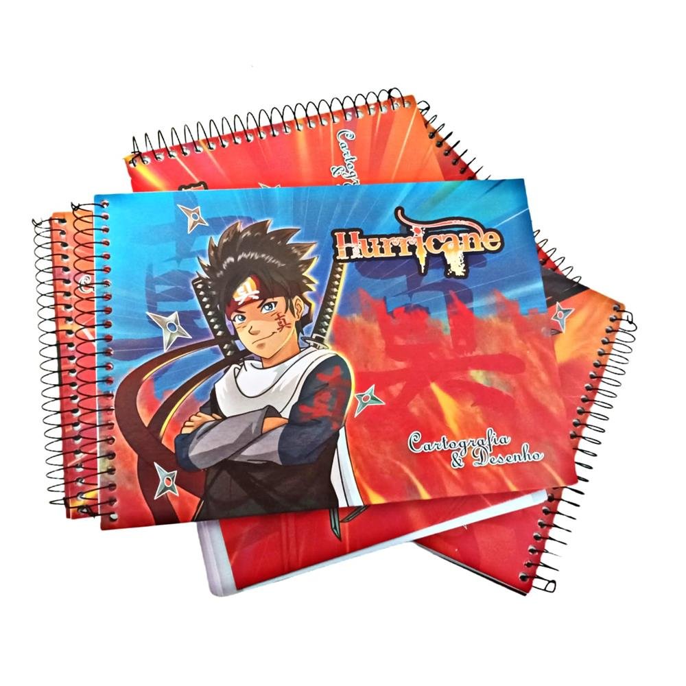 Caderno Maxima Cartografia Capa Dura Sem Seda 96 Folhas Hurracane C/8 Unidades