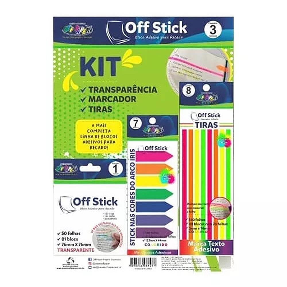 Kit Bloco E Marcador Adesivo Off Stick C/3