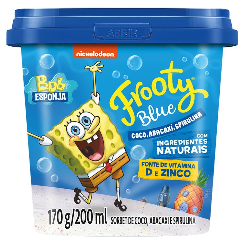Açaí Blue Coco, Abacaxi e Spirulina Bob Esponja Frooty 12x200ml