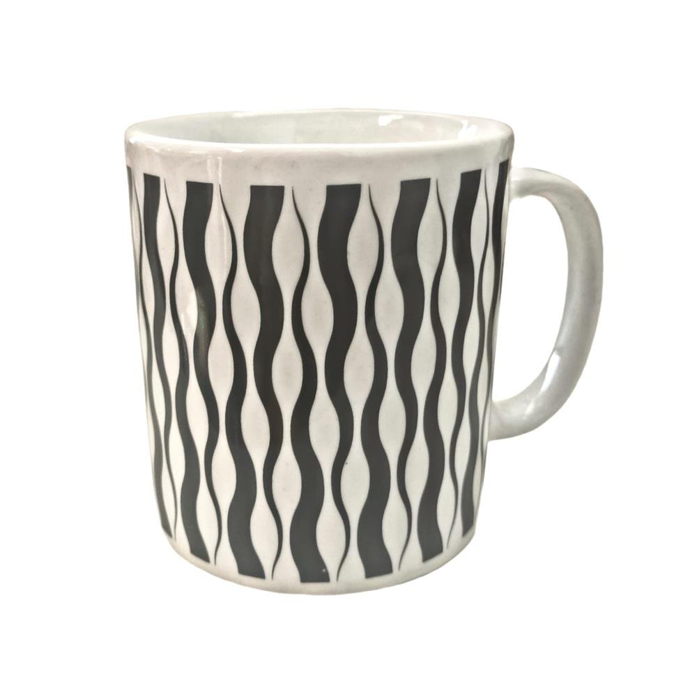 Caneca Porcelana 300Ml Geometrica Com Caixa
