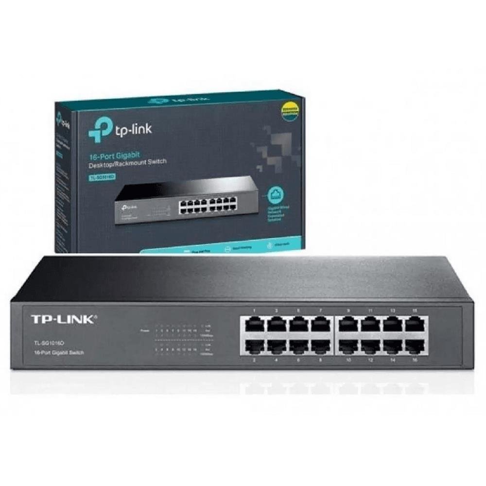 Switch 16 portas TP-Link, Gigabit, 10/100/1000mbps, TL-SG1016D(BR)