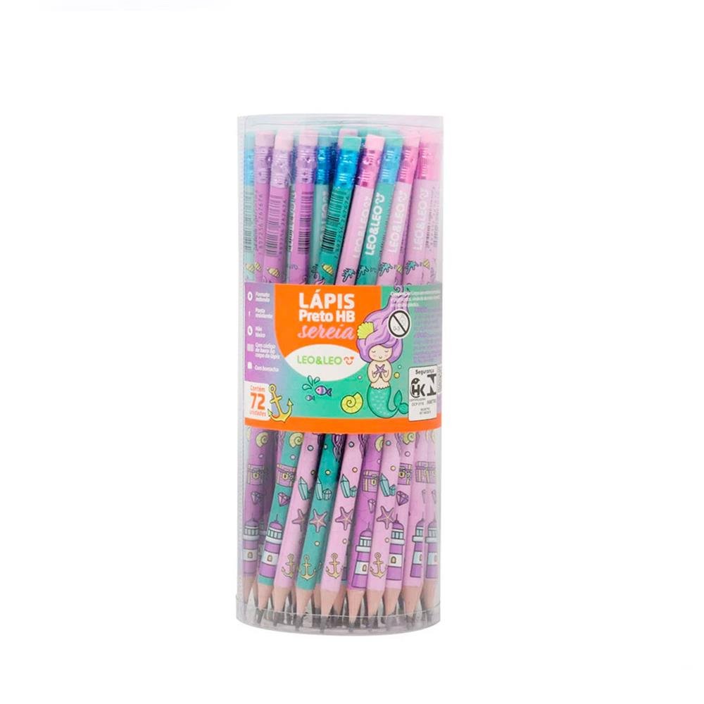 Lapis Grafite Hb Resina Fundo Do Mar Com Borracha Pote com 72 und