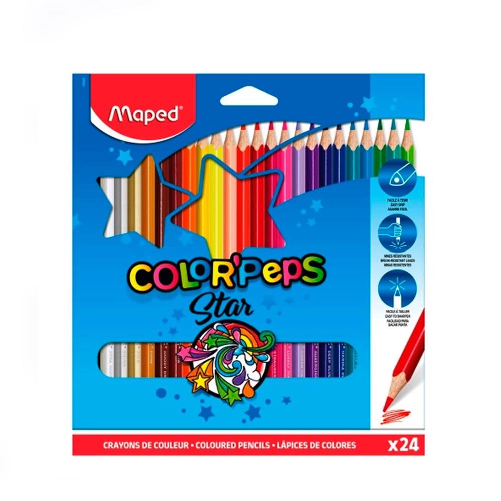 Lapis De Cor Maped Color Peps Star 24 Lapis 30 Cores C/6