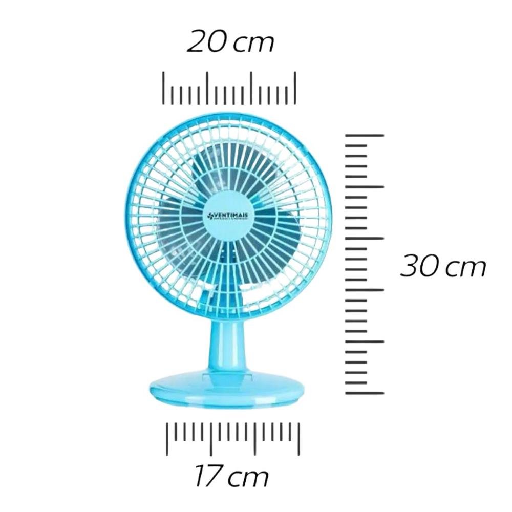 Ventilador Mini 20cm Ventimais Turbo Azul/Prata 127V