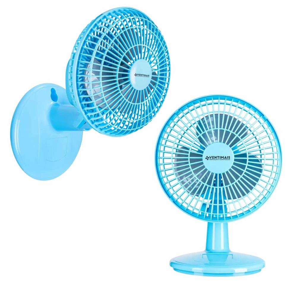Ventilador Mini 20cm Ventimais Turbo Azul/Prata 127V