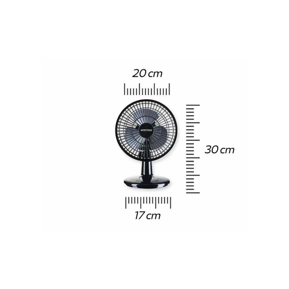 Ventilador Mini 20cm Ventimais Turbo 2 Vel Preto/prata 220v
