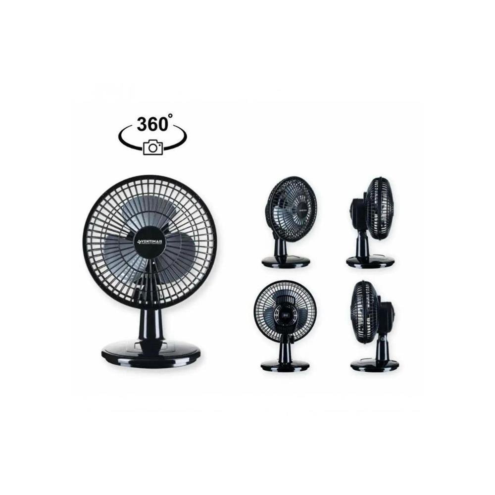 Ventilador Mini 20cm Ventimais Turbo 2 Vel Preto/prata 220v