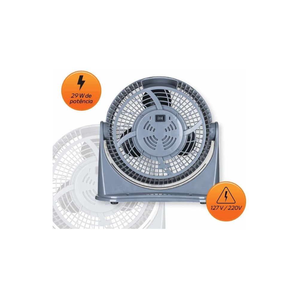 Circulador De Ar 25cm Ventimais 3 Em 1 2 Vel Cinza/Prata 127v