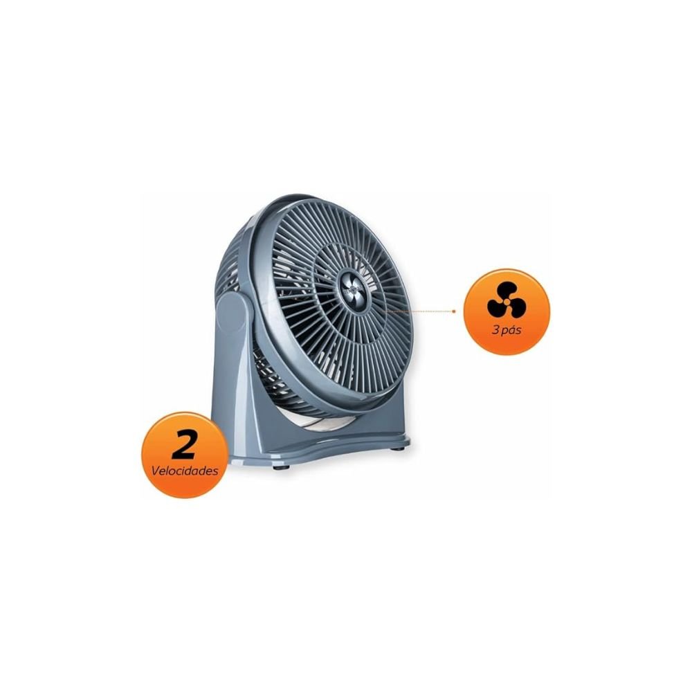 Circulador De Ar 25cm Ventimais 3 Em 1 2 Vel Cinza/Prata 127v