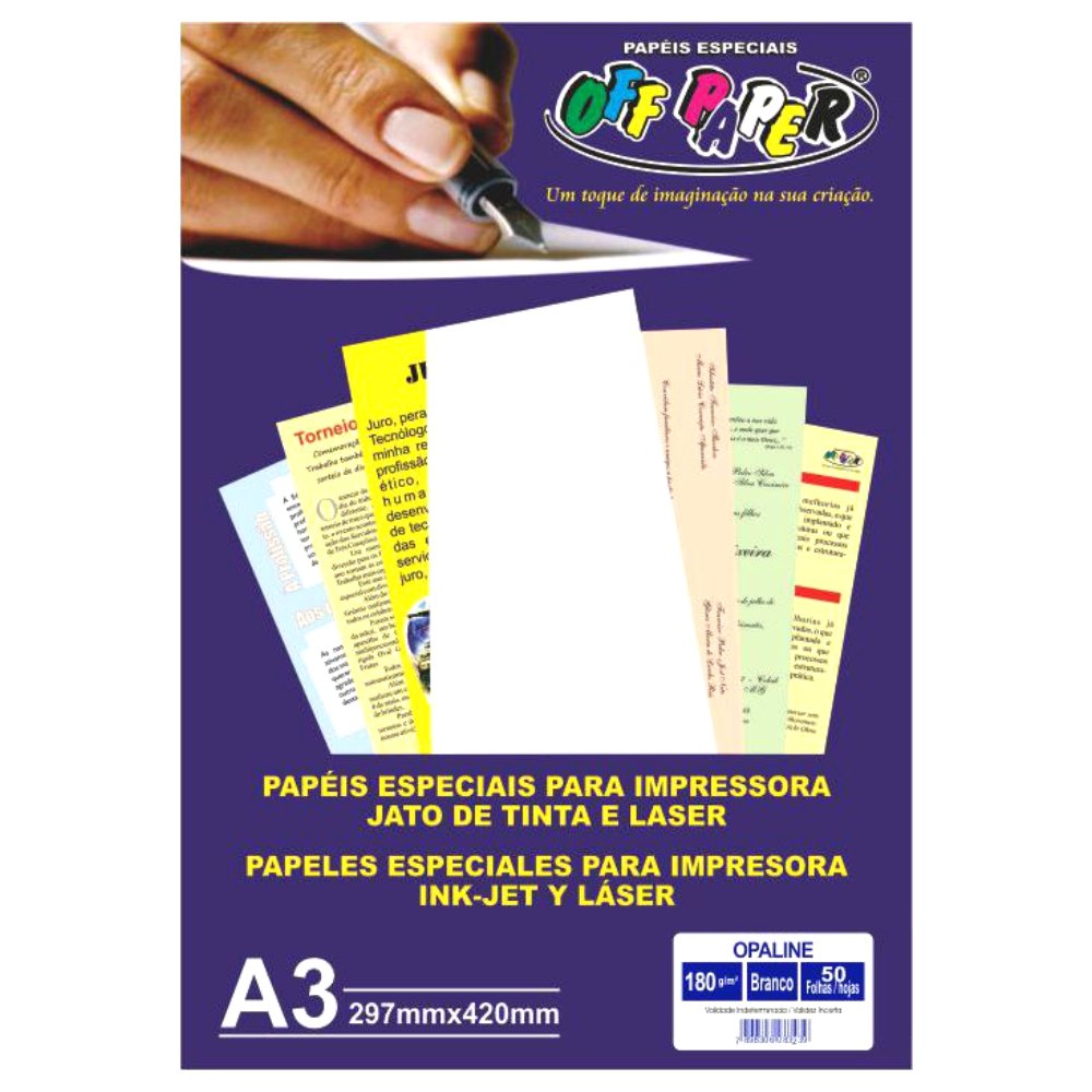 Papel Off Paper Especial Opaline Branco A3 180Gr C/50