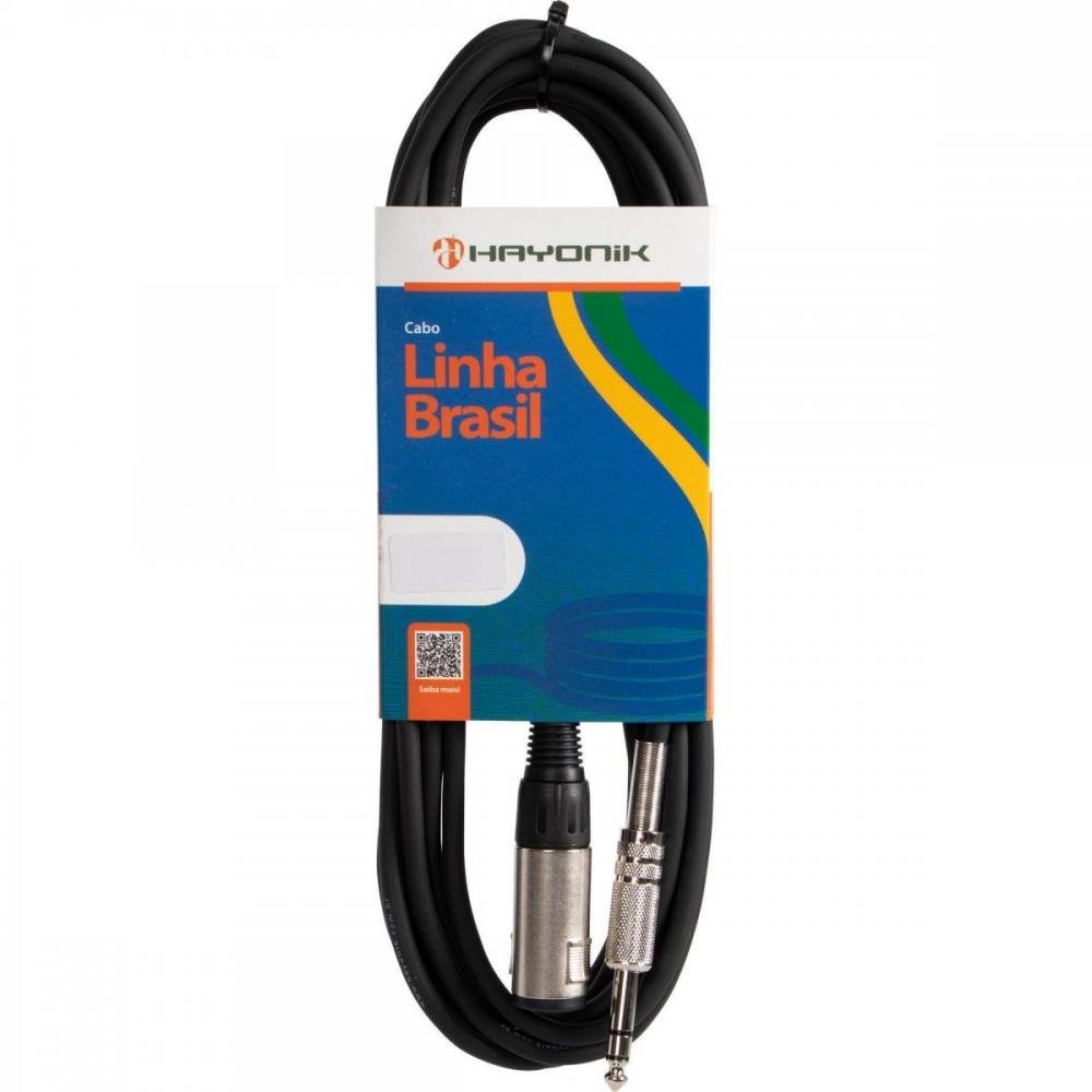 Cabo Extensor P10(F) X P10(M) Estereo 1Mt Linha BRASIL HAYONIK Un.Venda: PC/1