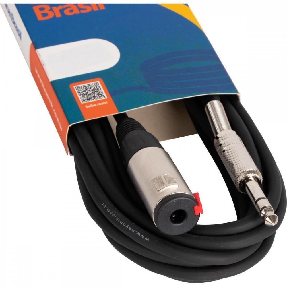 Cabo Extensor P10(F) X P10(M) Estereo 1Mt Linha BRASIL HAYONIK Un.Venda: PC/1