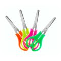 Tesoura Escolar Aço Com Régua 13CM Neon Brw