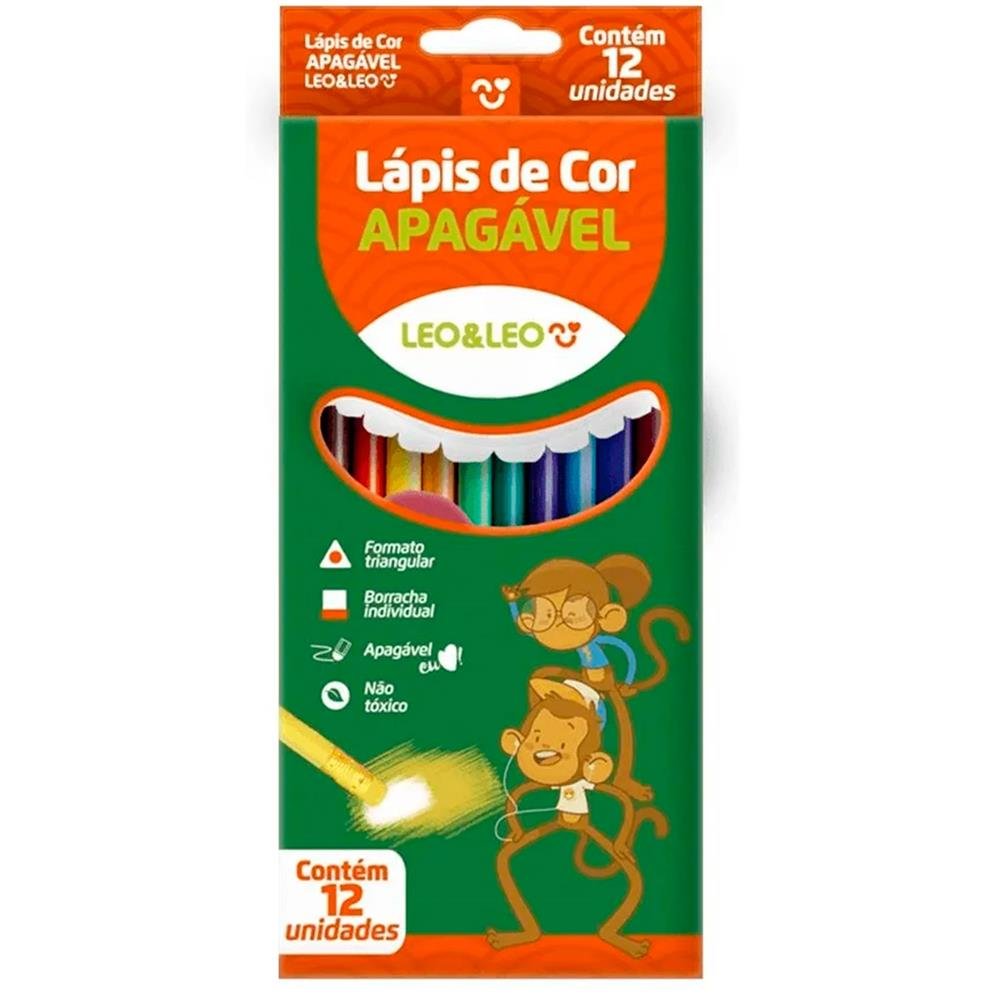 Lapis De Cor Apagavel Leo E Leo 12 Cores C/6 Ref 72101