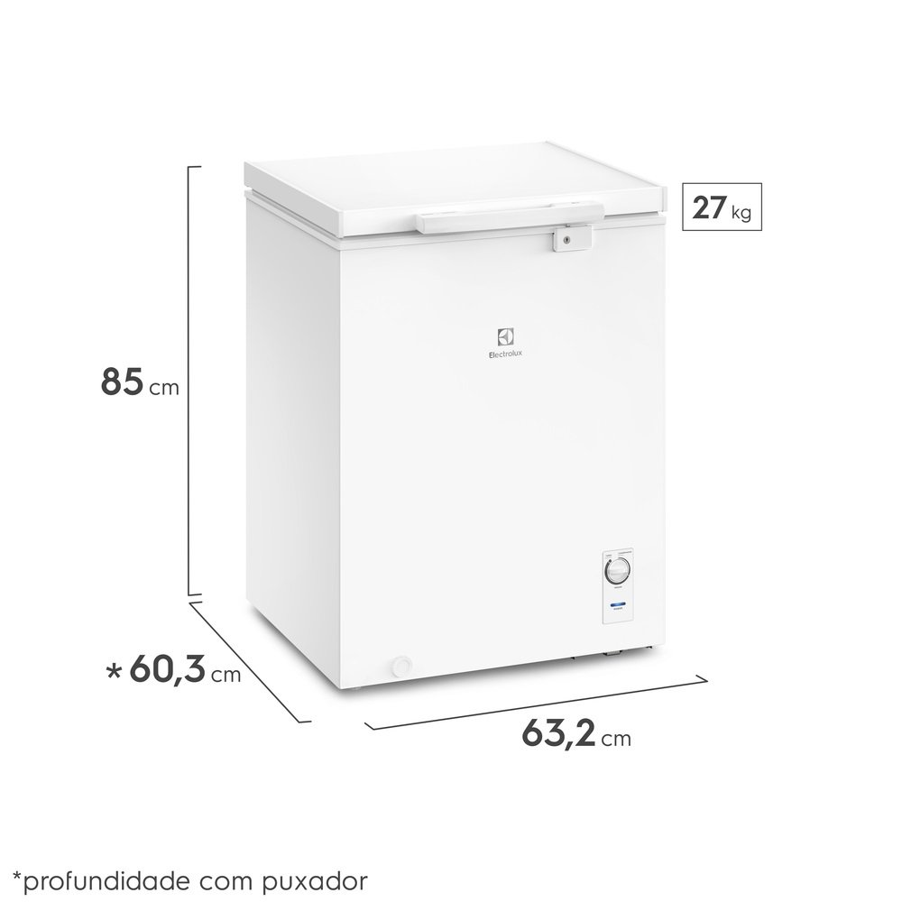 Freezer Horizontal Electrolux 143 Litros Cycle Defrost Branco HE150 - 220V