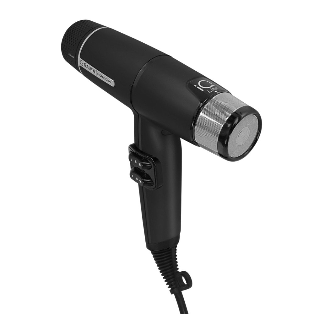 Secador Gama IQ Lite Black - 1400W, 2 Velocidades, 3 Temperaturas, Preto, 110V