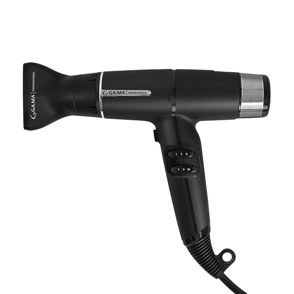 Secador Gama IQ Lite Black - 1400W, 2 Velocidades, 3 Temperaturas, Preto, 110V
