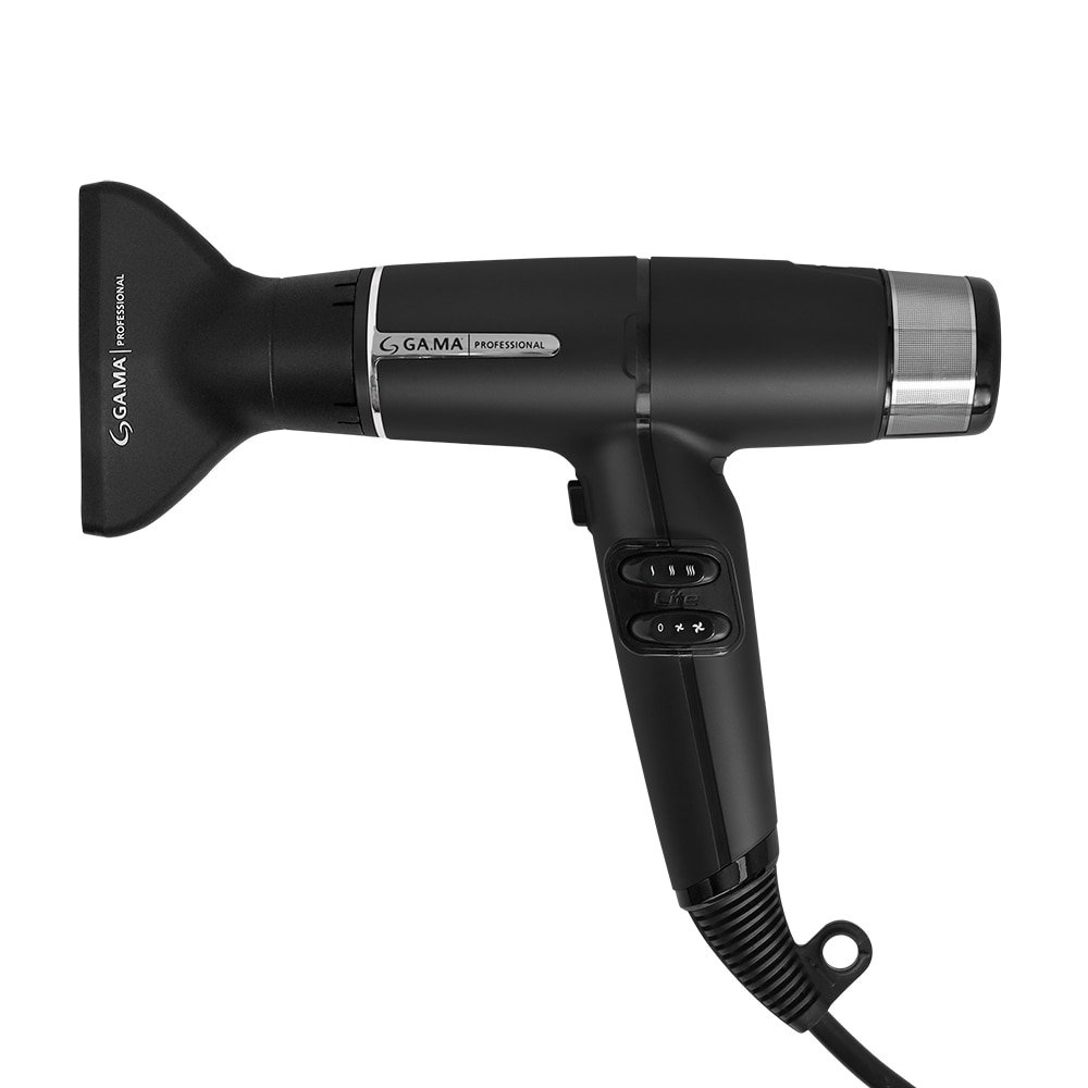Secador Gama IQ Lite Black - 1400W, 2 Velocidades, 3 Temperaturas, Preto, 220V