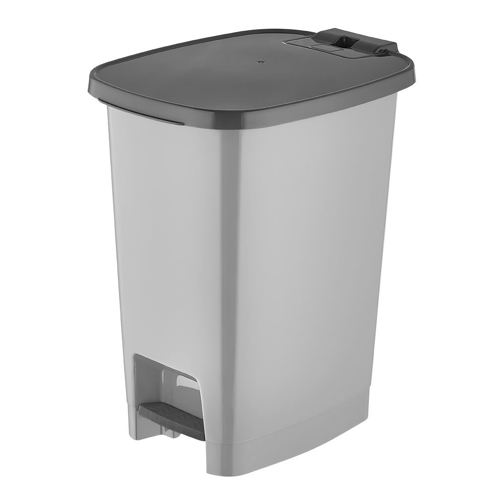 Lixeira Com Pedal 10L Slim Cinza e Preta Mood