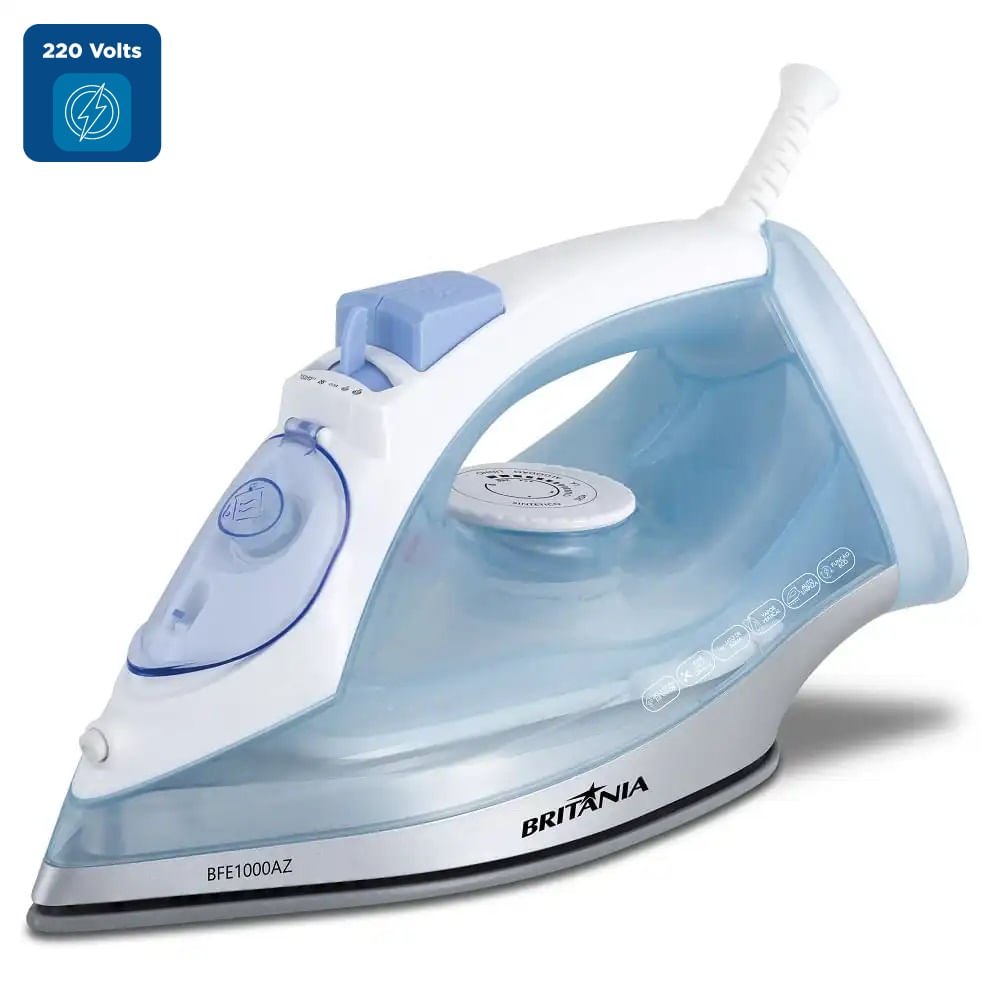 Ferro a Vapor Britânia Nano Ceramic Eco 430ml Azul e Branco BFE1000AZ ¿ 220 Volts