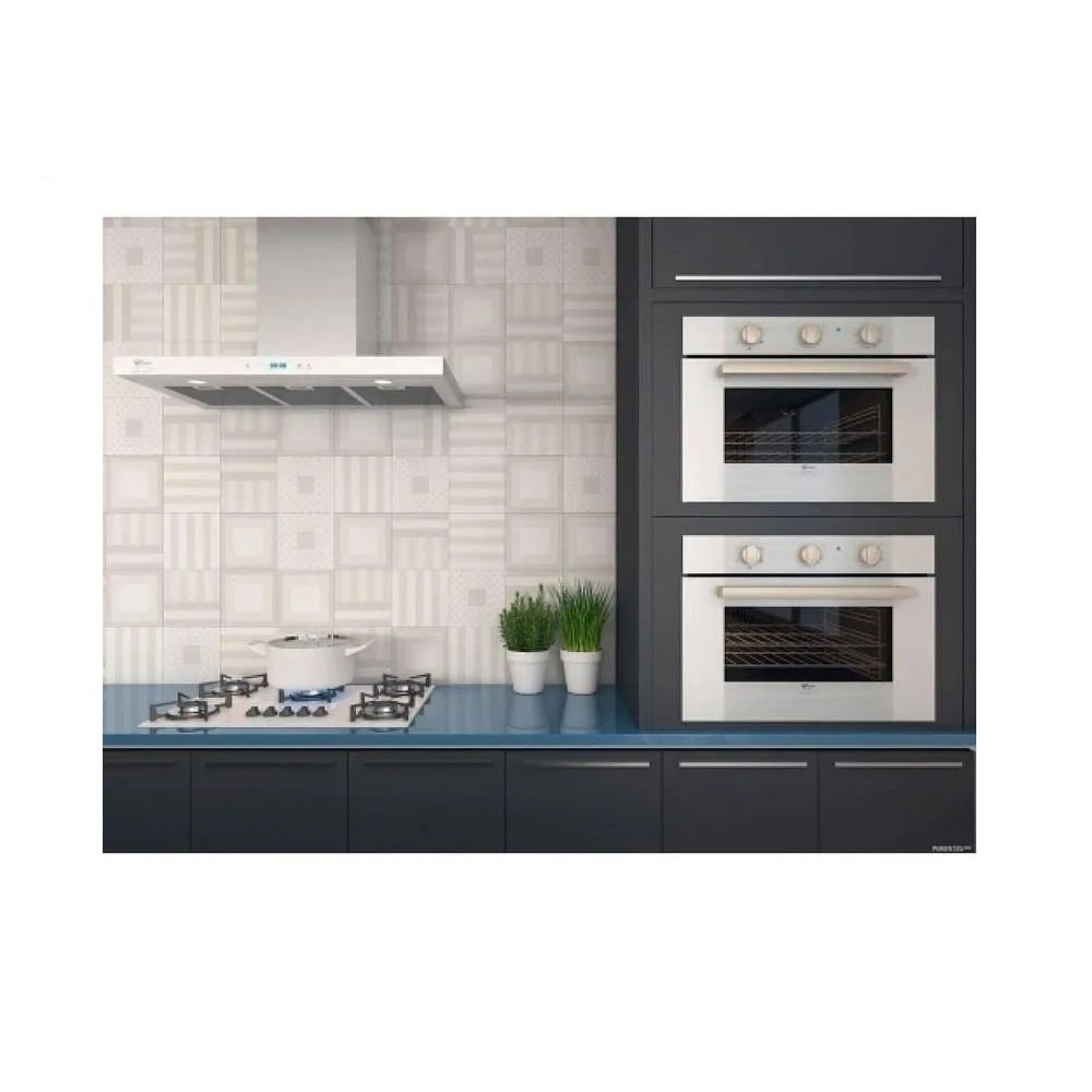 Coifa de Parede Fischer Infinity 90cm Vidro Branco ¿ 127 Volts