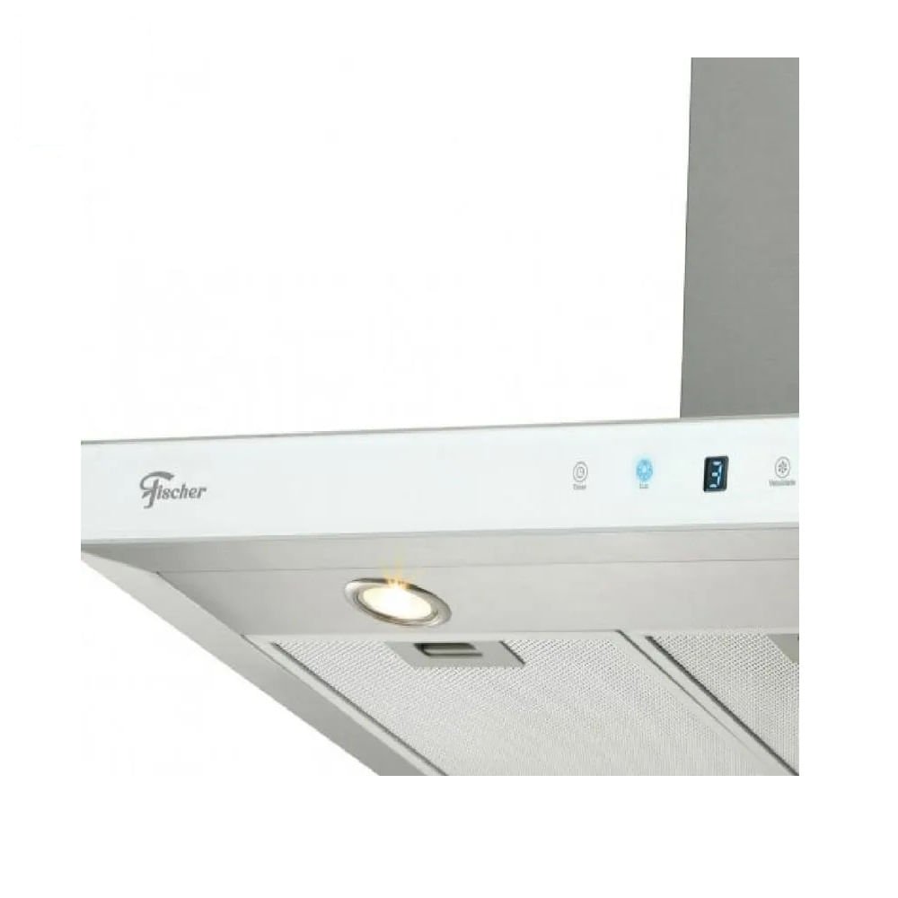 Coifa de Parede Fischer Infinity 90cm Vidro Branco ¿ 127 Volts