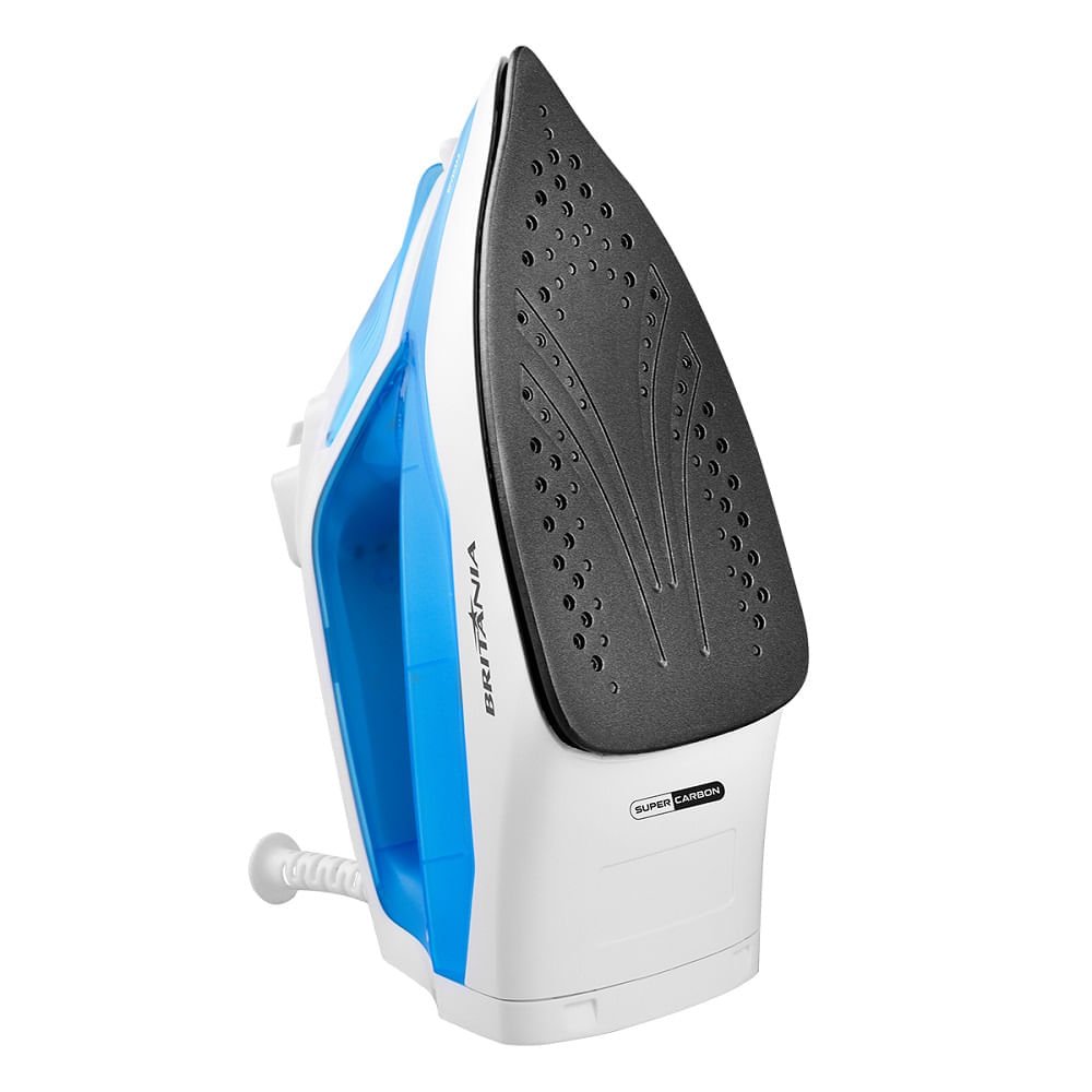 Ferro a Vapor Britânia Base Antiaderente Branco e Azul BFV202AZ ¿ 127 Volts Ferro a Vapor Britânia Base Antiaderente Branco e Azul BFV202AZ