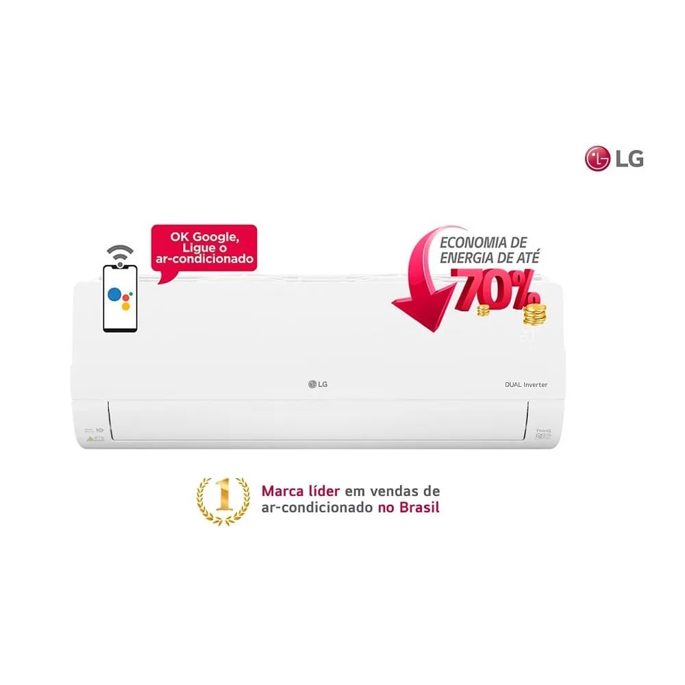Ar Condicionado Split Hi Wall Inverter LG Dual Voice 24000 BTU/h Frio S4NQ24K231E.EB2GAM1¿220 Volts