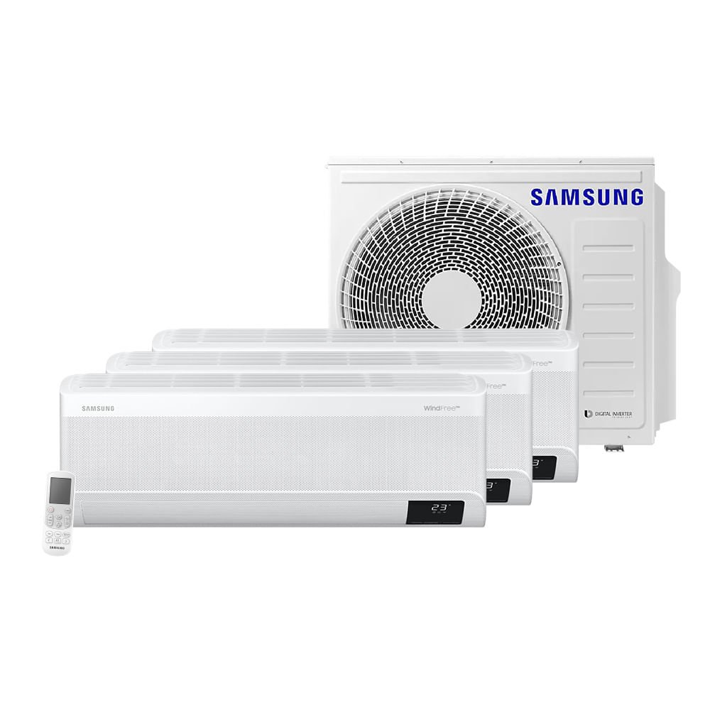Ar Condicionado Multi Split Samsung Hi Wall Wind Free 3x9000 BTU/h Quente e Frio AJ080AXJ4KH/AZ¿ 220 Volts