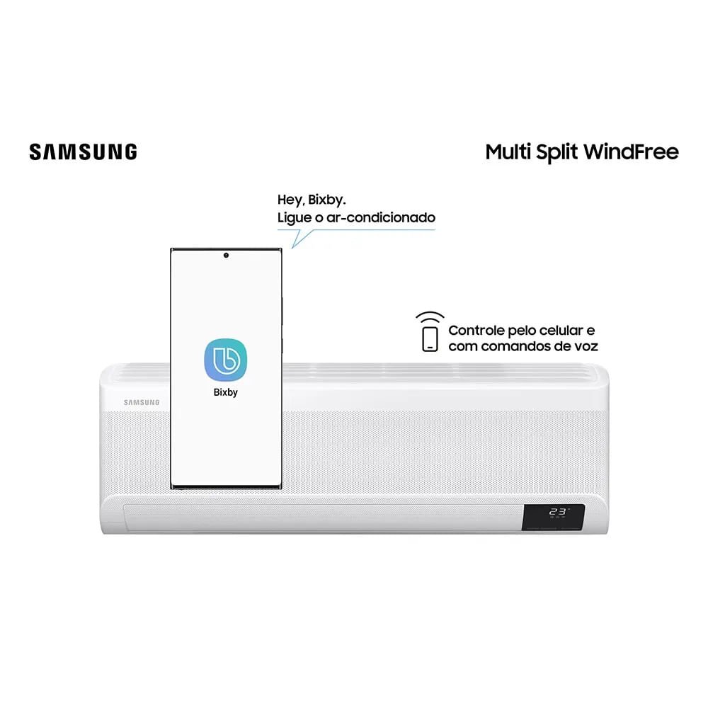 Ar Condicionado Multi Split Samsung Hi Wall Wind Free 4x9000 BTU/h Quente e Frio AJ080AXJ4KH/AZ ¿ 220 Volts