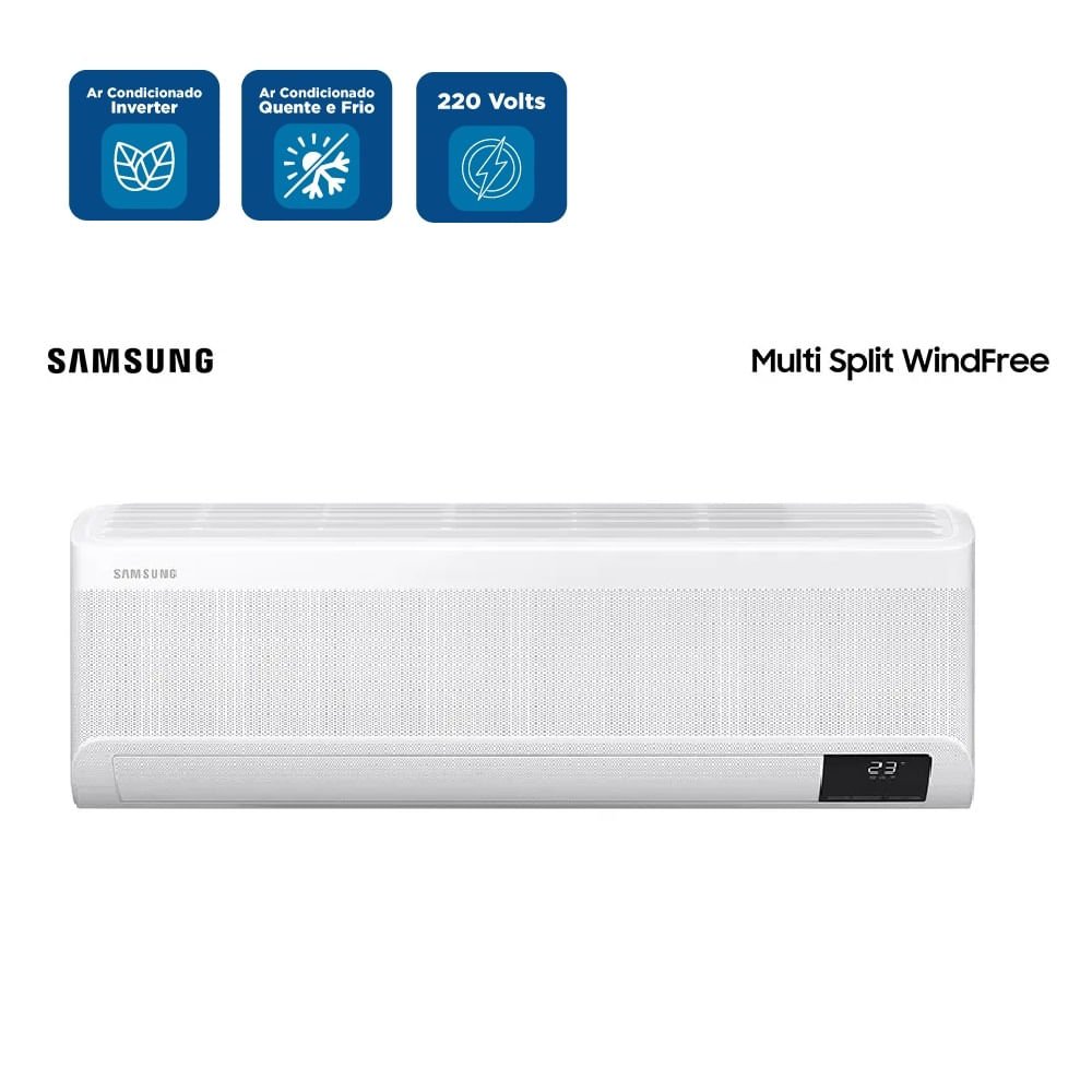 Ar Condicionado Multi Split Samsung Hi Wall Wind Free 4x9000 BTU/h Quente e Frio AJ080AXJ4KH/AZ ¿ 220 Volts