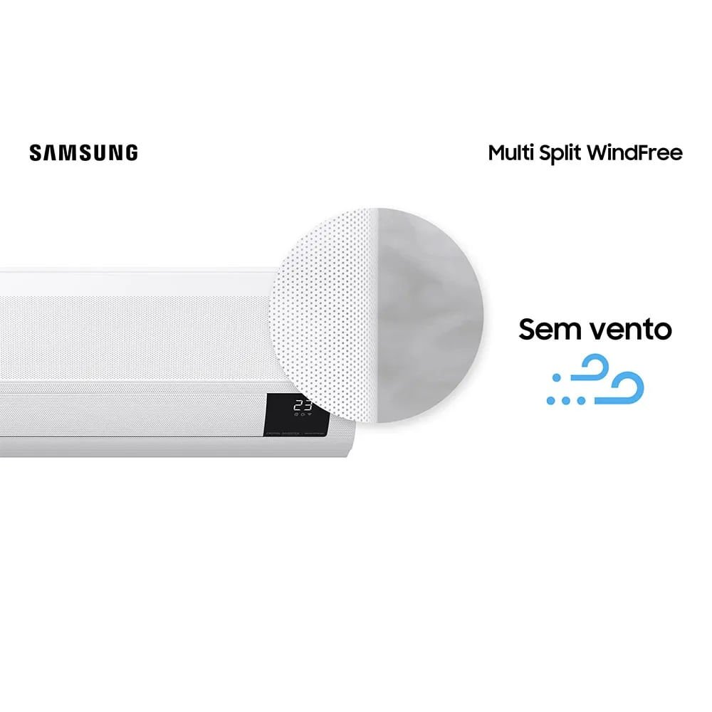 Ar Condicionado Multi Split Samsung Hi Wall Wind Free 4x9000 BTU/h Quente e Frio AJ080AXJ4KH/AZ ¿ 220 Volts