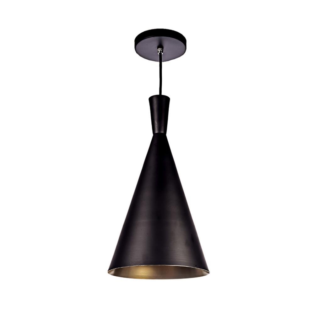 Pendente CONE 1L Preto/Cobre