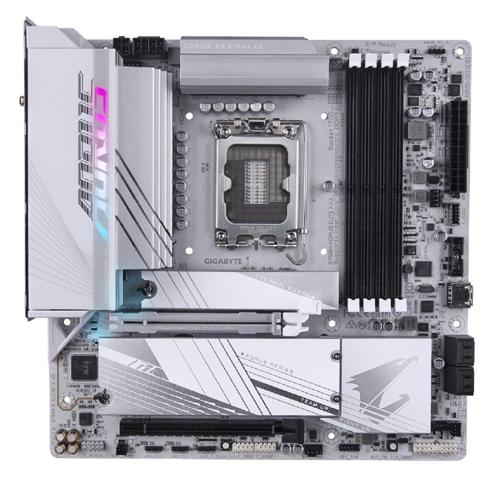 Placa Mãe Gigabyte B760M Aorus Elite X AX, Chipset B760, Intel LGA 1700, mATX, DDR5